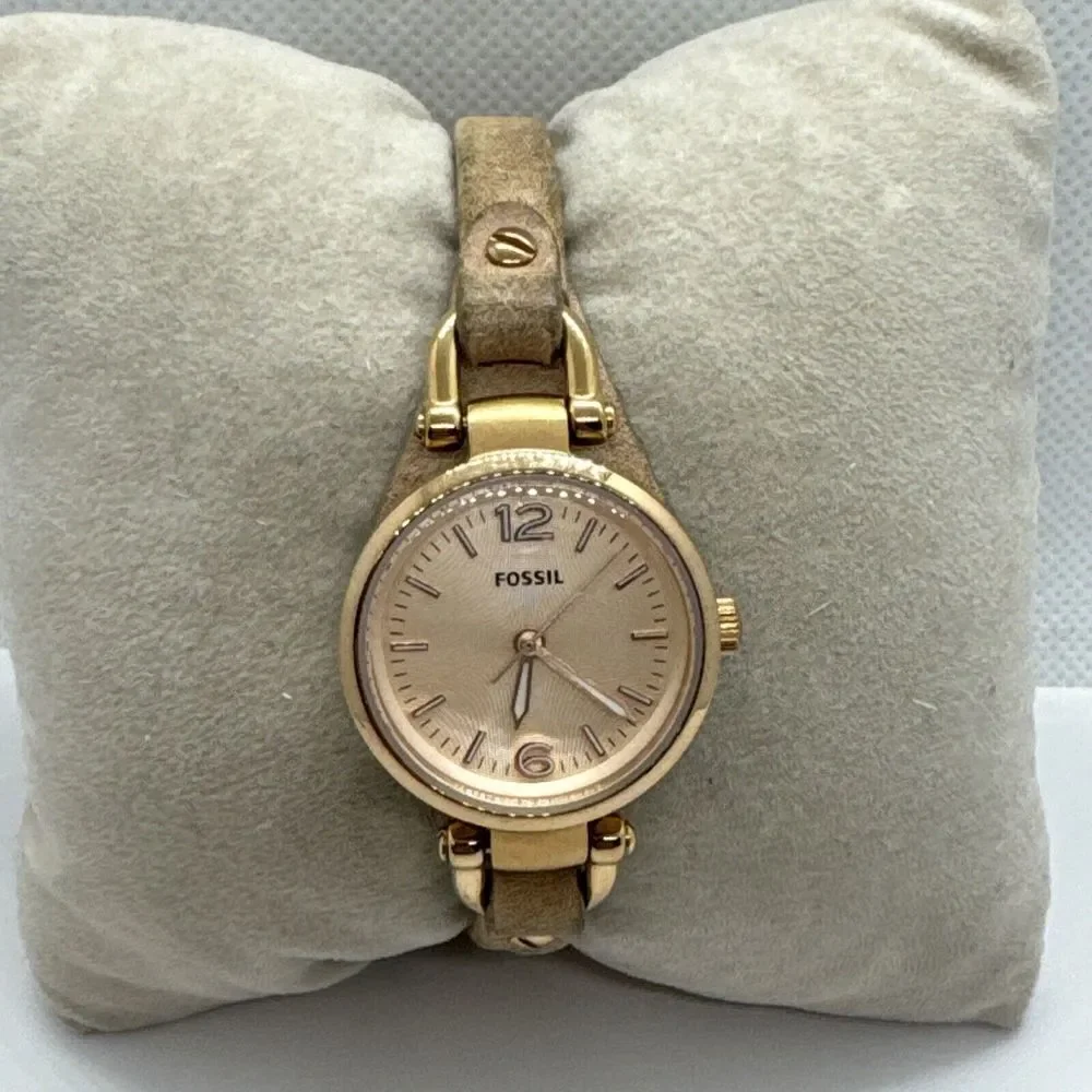 Fossil Georgia ES3262 Women's Mini Sand Leather Strap Analog Dial Watch JNA289